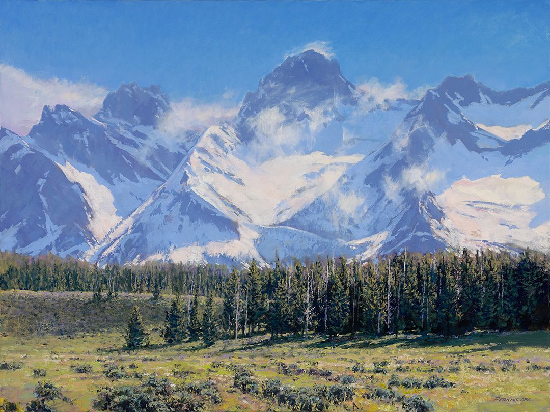 Davis Perkins - Sawtooth Mountains, oil on canvas 24 x 36